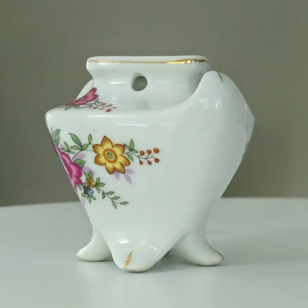 Vintage Japanese Porcelain Pagoda Posy or Incense Holder | 1950s–60s Bud Vase